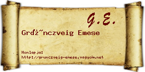 Grünczveig Emese névjegykártya